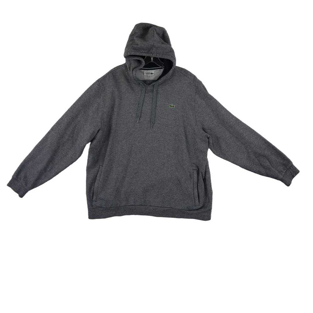 Lacoste Sport Hoodie Men's Size 3XL Gray Cotton Bld Fleece Pullover Sweatshirt